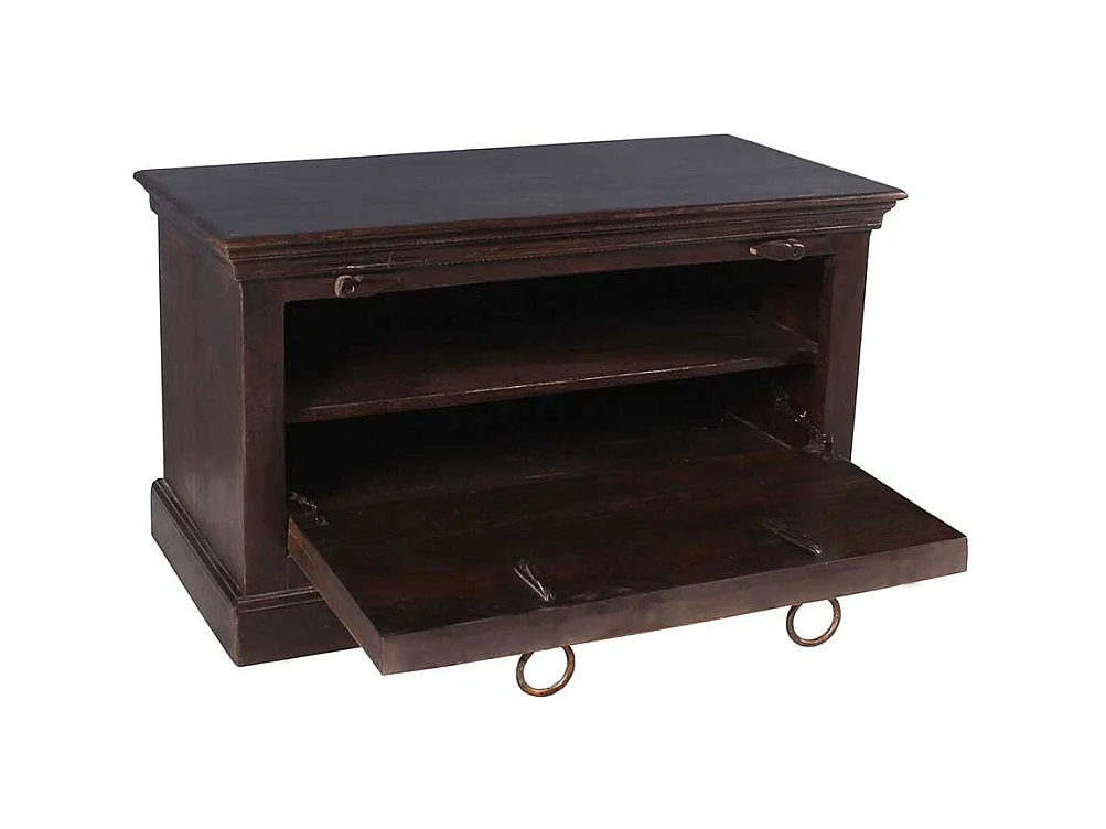 Schuh Klappenschrank im Kolonialstil Teak Massivholz