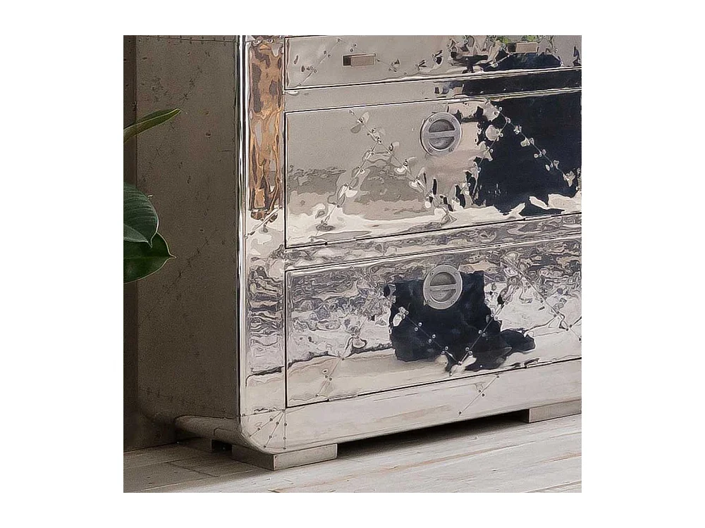 Mini Schuhschrank im Industriedesign Aluminium beschlagen