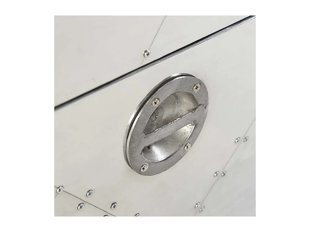 Mini Schuhschrank im Industriedesign Aluminium beschlagen