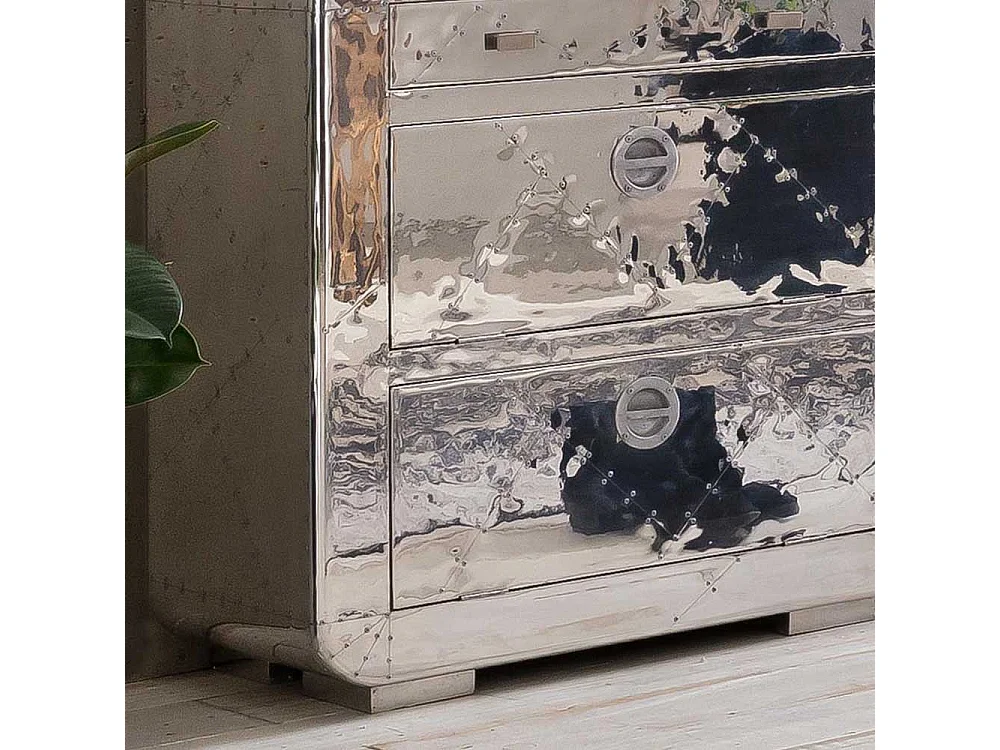 Mini Schuhschrank im Industriedesign Aluminium beschlagen