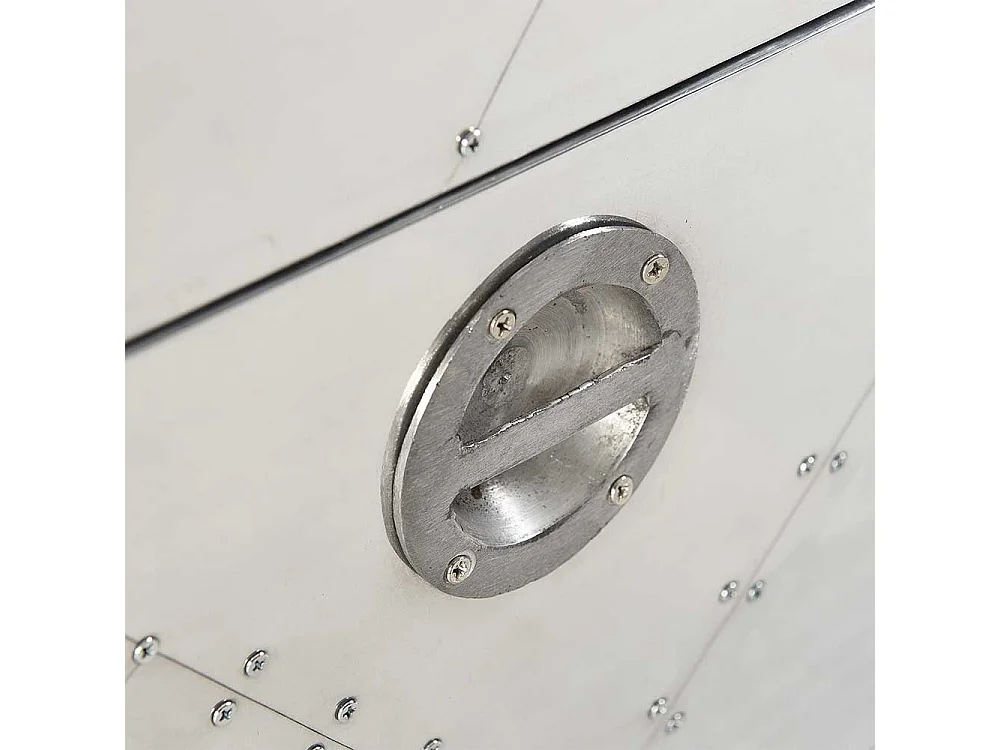 Mini Schuhschrank im Industriedesign Aluminium beschlagen