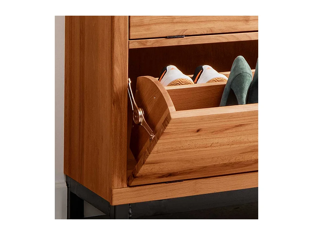 Garderobenschuhschrank im Industry und Loft Stil Kernbuche Massivholz