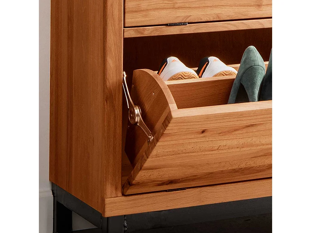 Garderobenschuhschrank im Industry und Loft Stil Kernbuche Massivholz