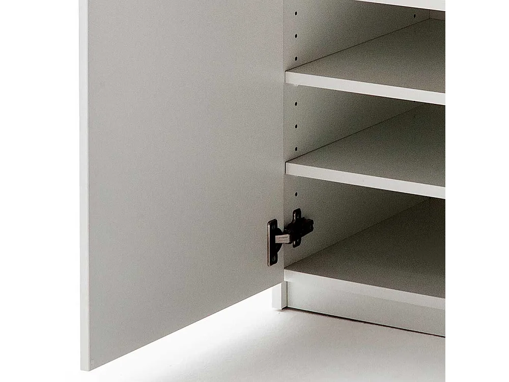 Flurkommode mit LED Beleuchtung Weiß und Wildeiche Optik