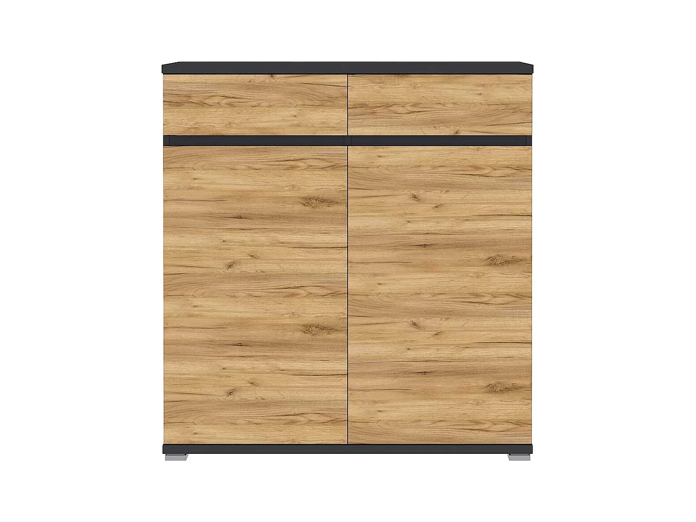 Schuhschrank in Wildeichefarben und Anthrazit Made in Germany