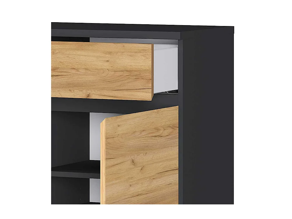 Schuhschrank in Wildeichefarben und Anthrazit Made in Germany