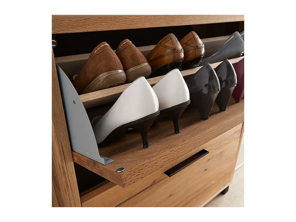 Schuhklappenschrank aus Eiche Massivholz geölt