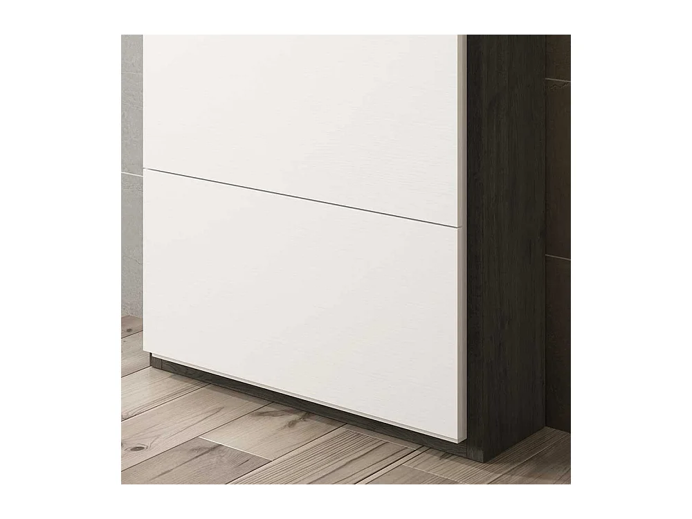 Schuhkipper in Schwarzgrau und Weiß 80 cm breit