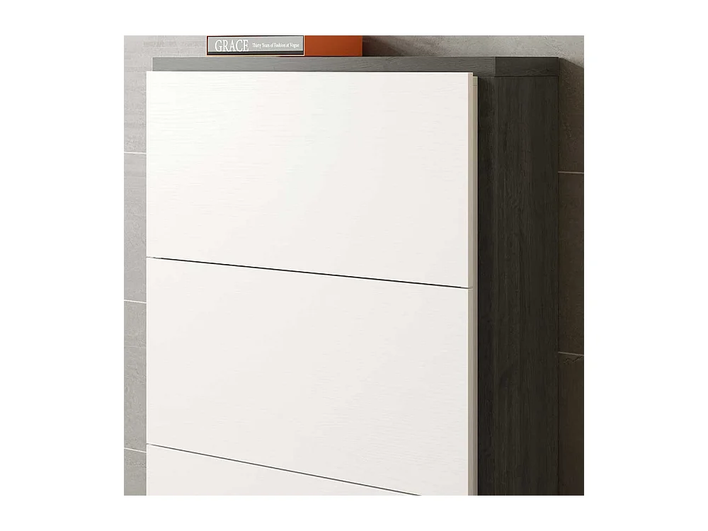 Schuhkipper in Schwarzgrau und Weiß 80 cm breit