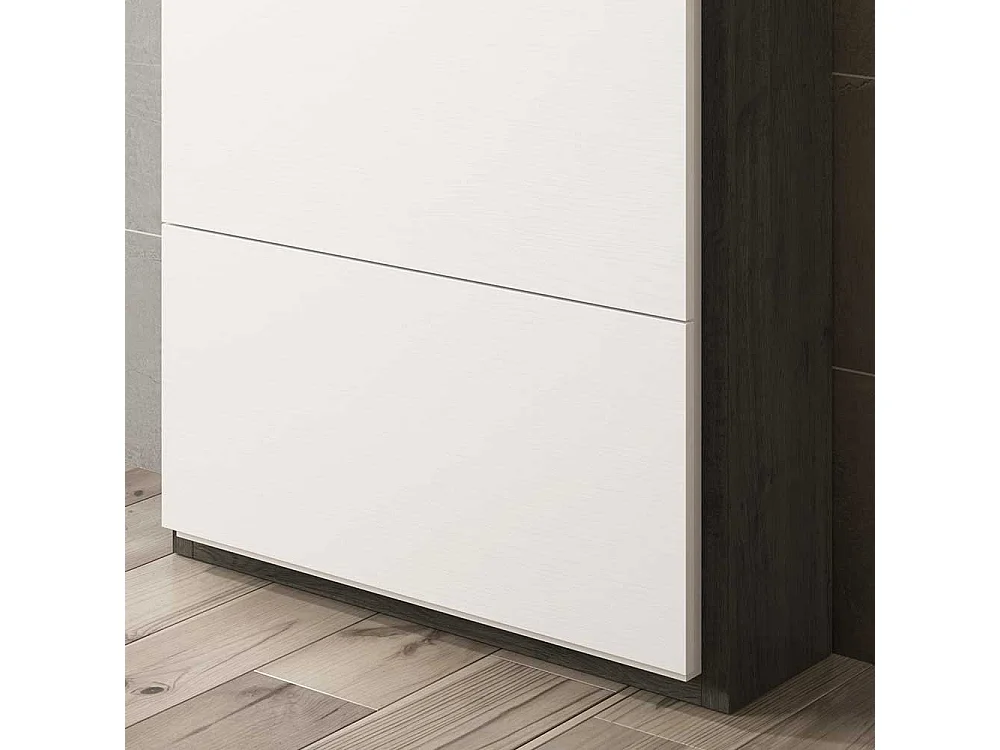 Schuhkipper in Schwarzgrau und Weiß 80 cm breit