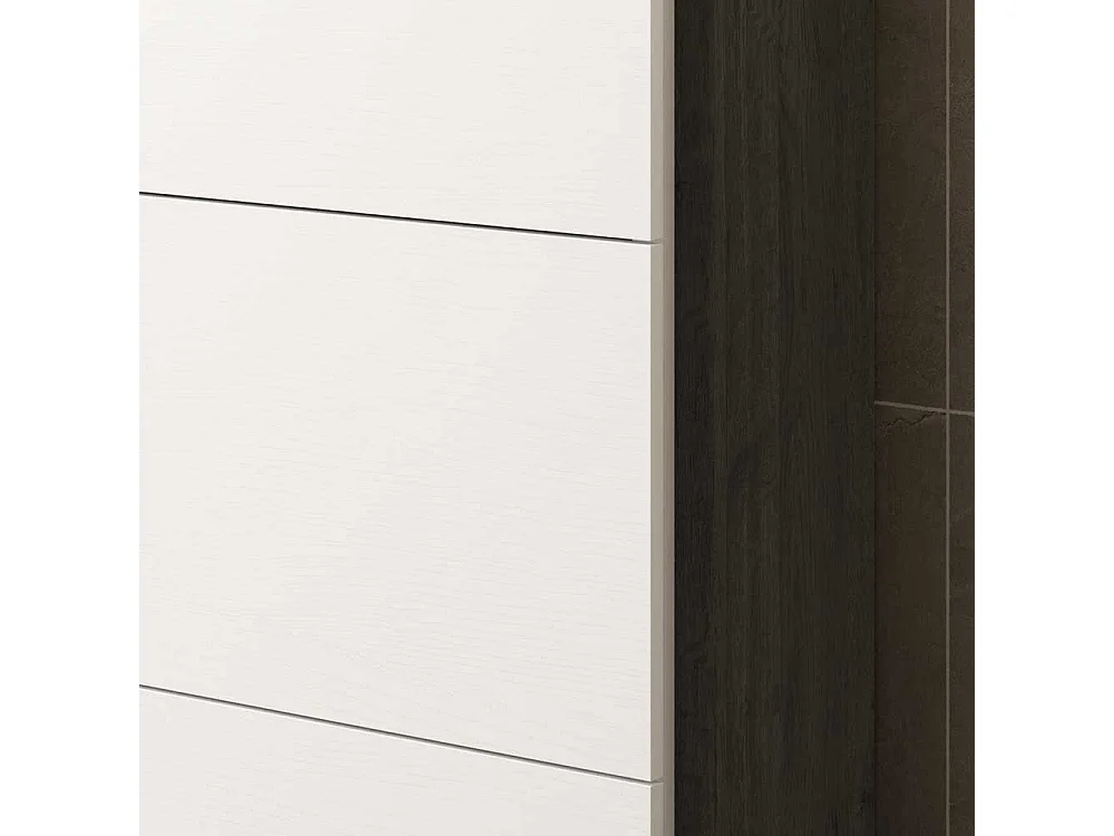 Schuhkipper in Schwarzgrau und Weiß 80 cm breit