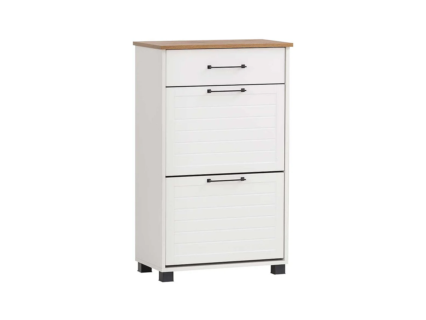 Landhaus Schuhklapper in Weiß und Eichefarben Made in Germany