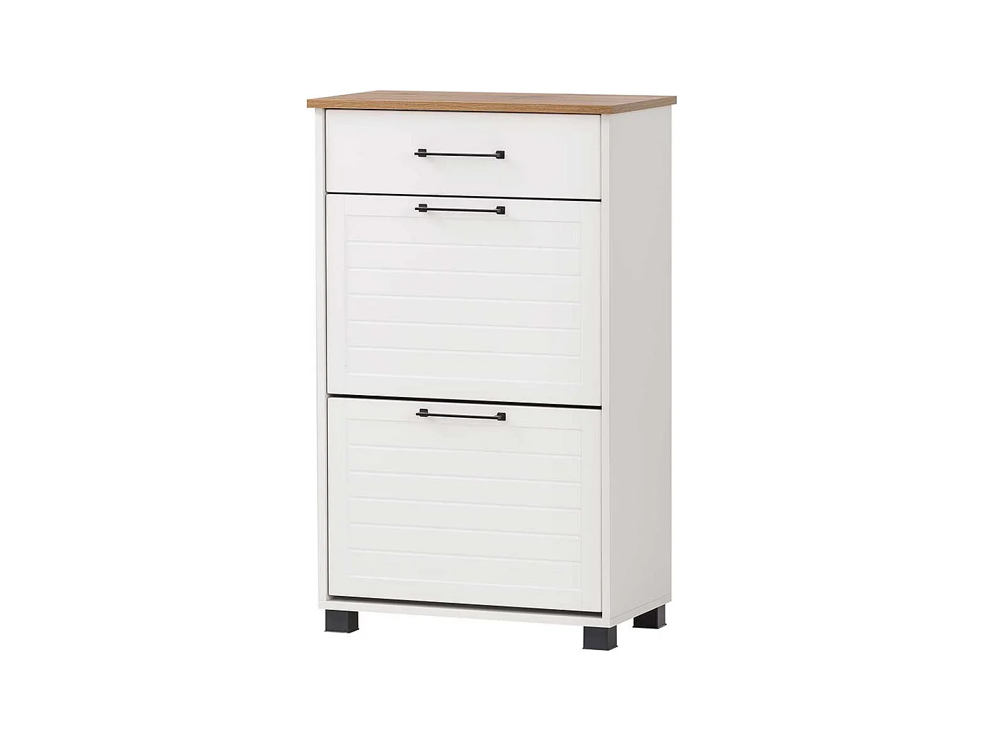 Landhaus Schuhklapper in Weiß und Eichefarben Made in Germany