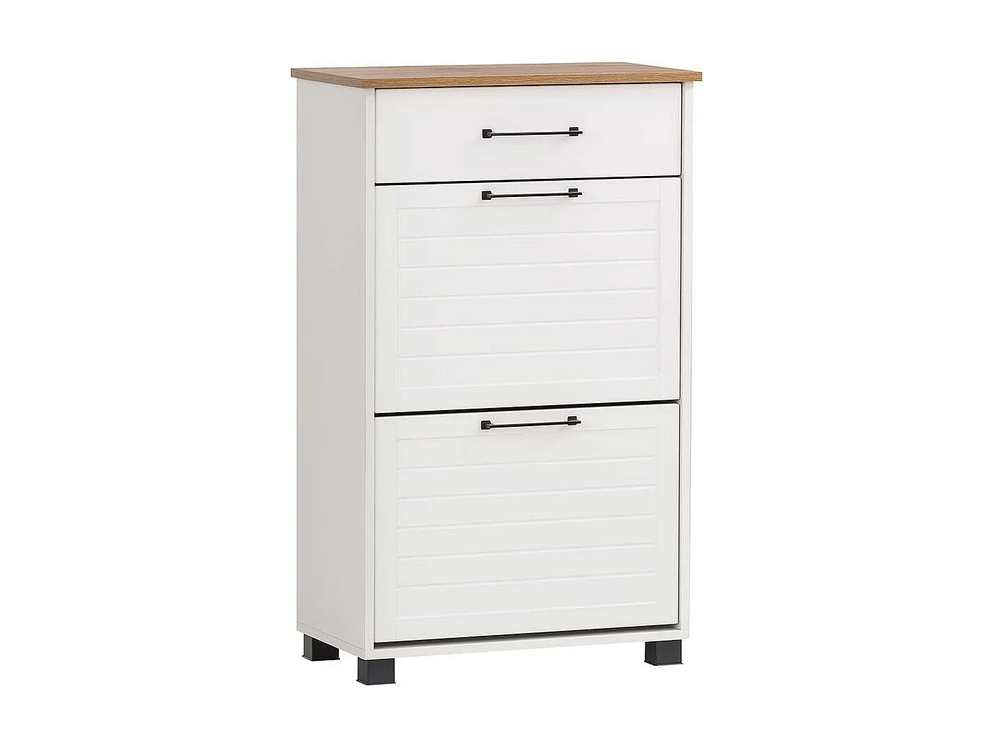 Landhaus Schuhklapper in Weiß und Eichefarben Made in Germany