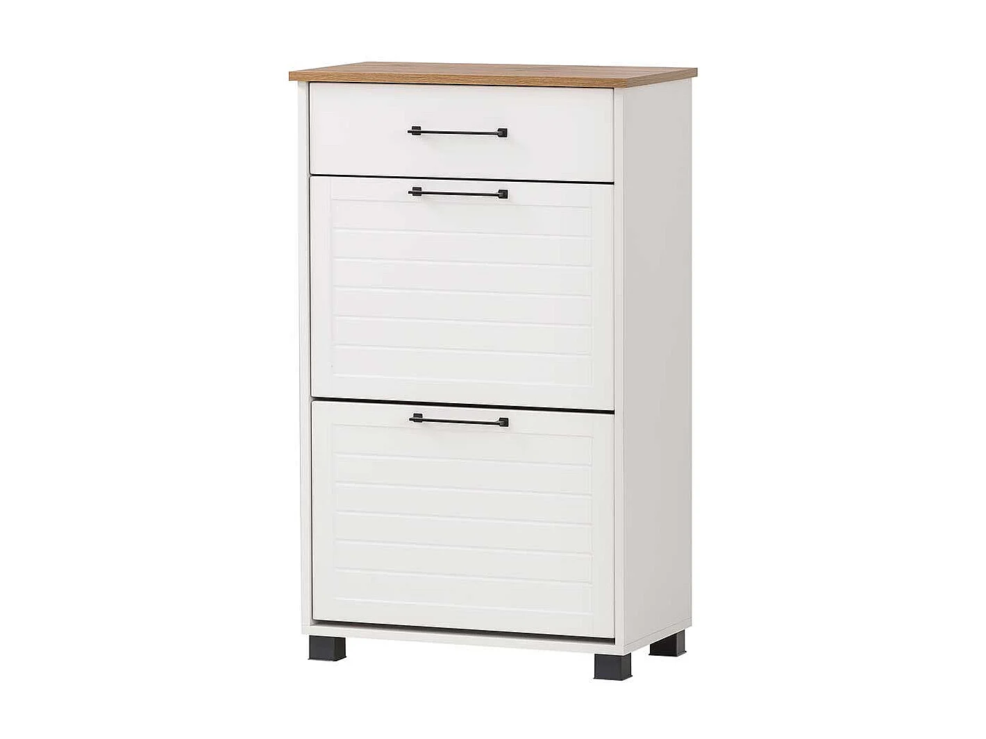 Landhaus Schuhklapper in Weiß und Eichefarben Made in Germany