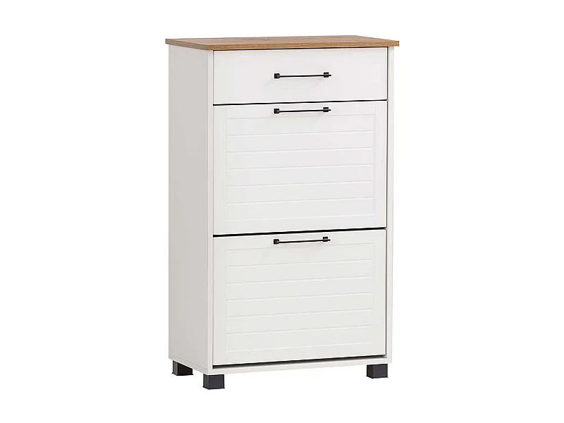 Landhaus Schuhklapper in Weiß und Eichefarben Made in Germany