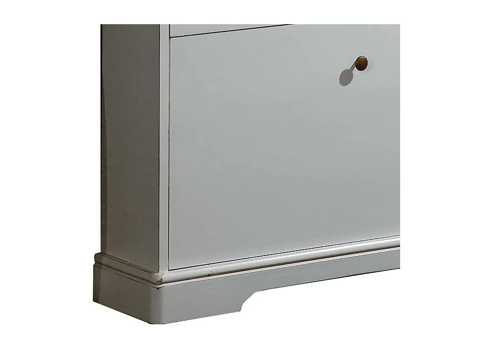 Vintage Optik Schuhschrank in Weiß vier Schuhklappen