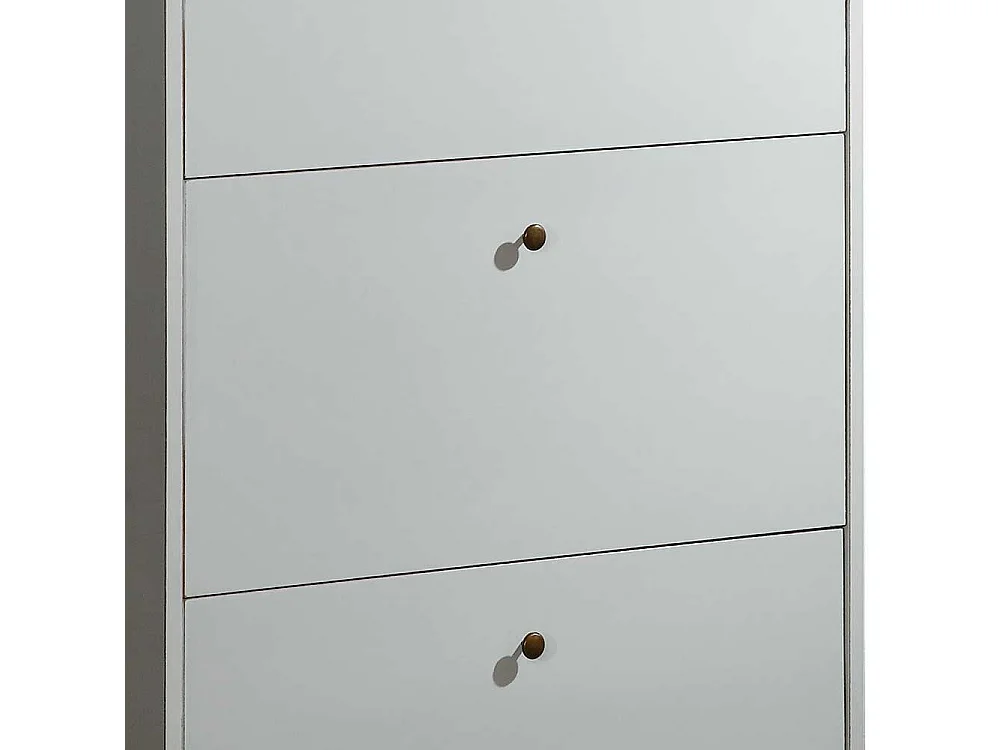 Vintage Optik Schuhschrank in Weiß vier Schuhklappen