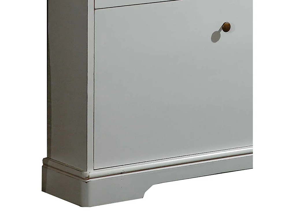 Vintage Optik Schuhschrank in Weiß vier Schuhklappen