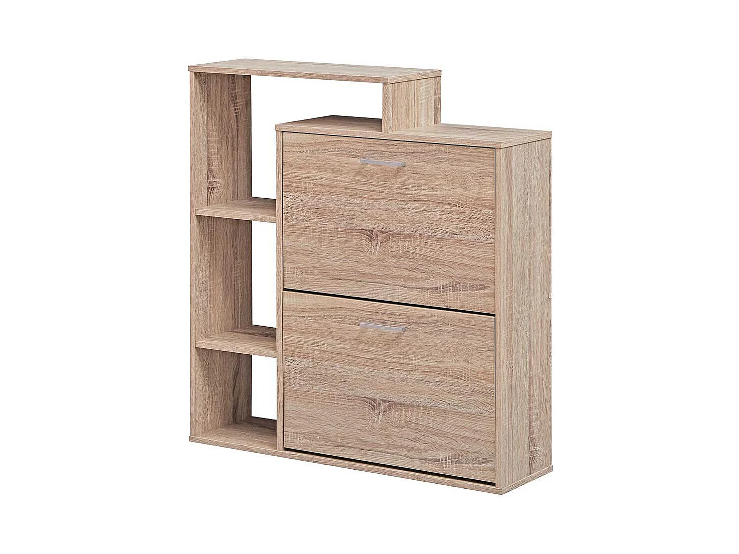 Schuhklappenschrank mit Regal in Sonoma-Eiche 85 cm breit