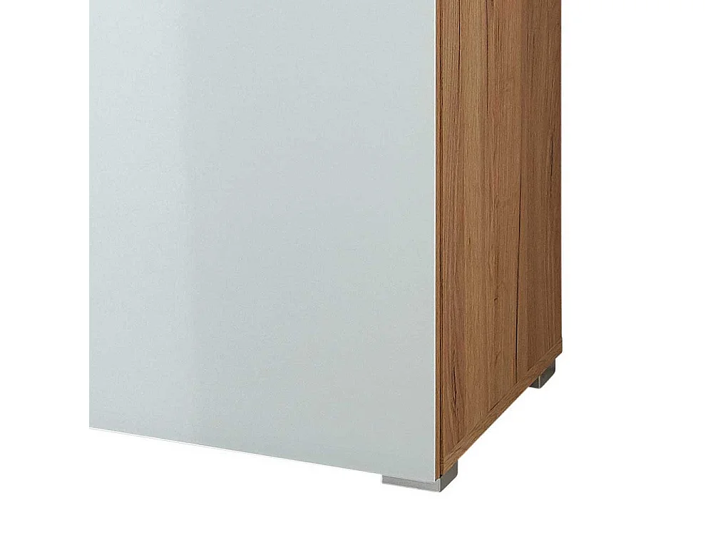 Schuhschrank in Weiß Glas beschichtet Eiche
