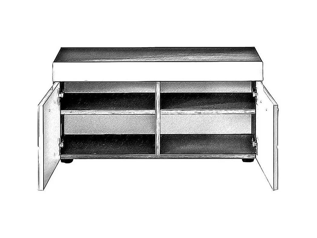 Garderobenschuhschrank in Wildeichefarben Weiß Hochglanz