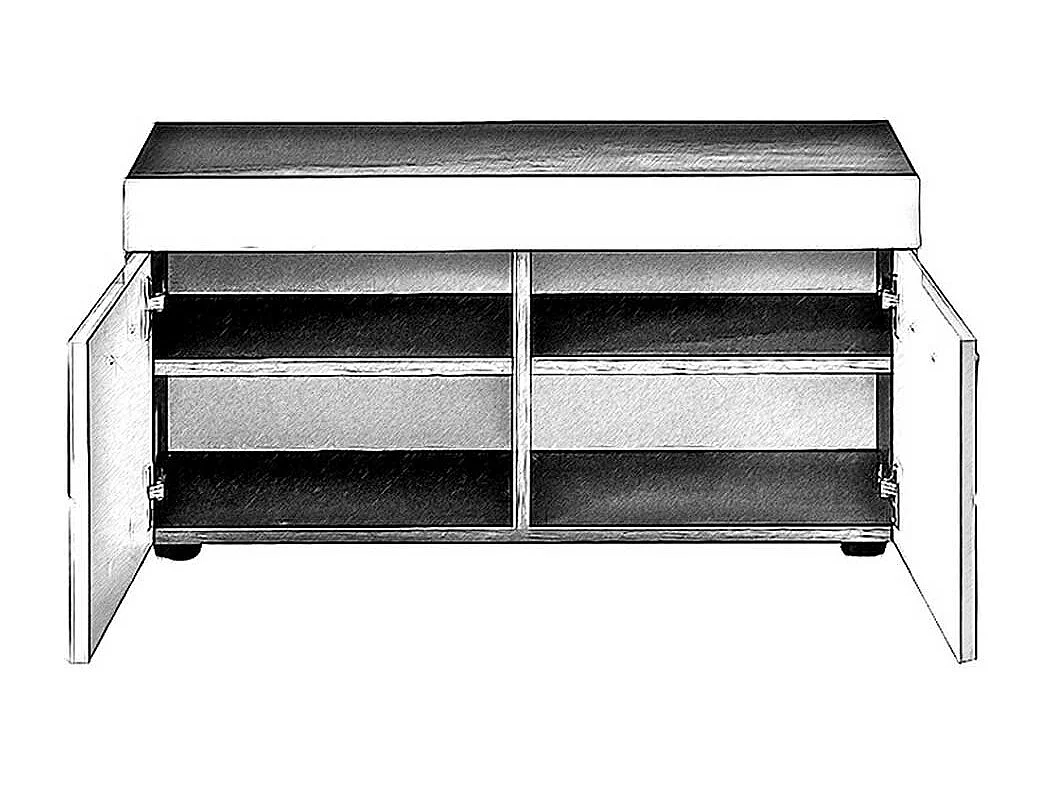 Garderobenschuhschrank in Wildeichefarben Weiß Hochglanz