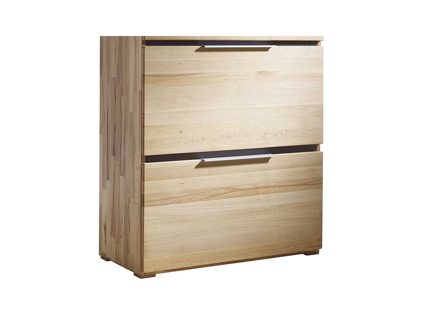 Massivholz Schuhschrank aus Kernbuche geölt Klappen