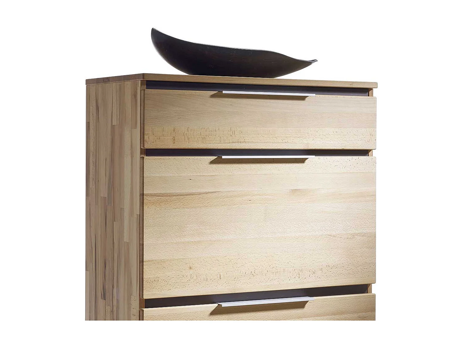 Massivholz Schuhschrank aus Kernbuche geölt Klappen