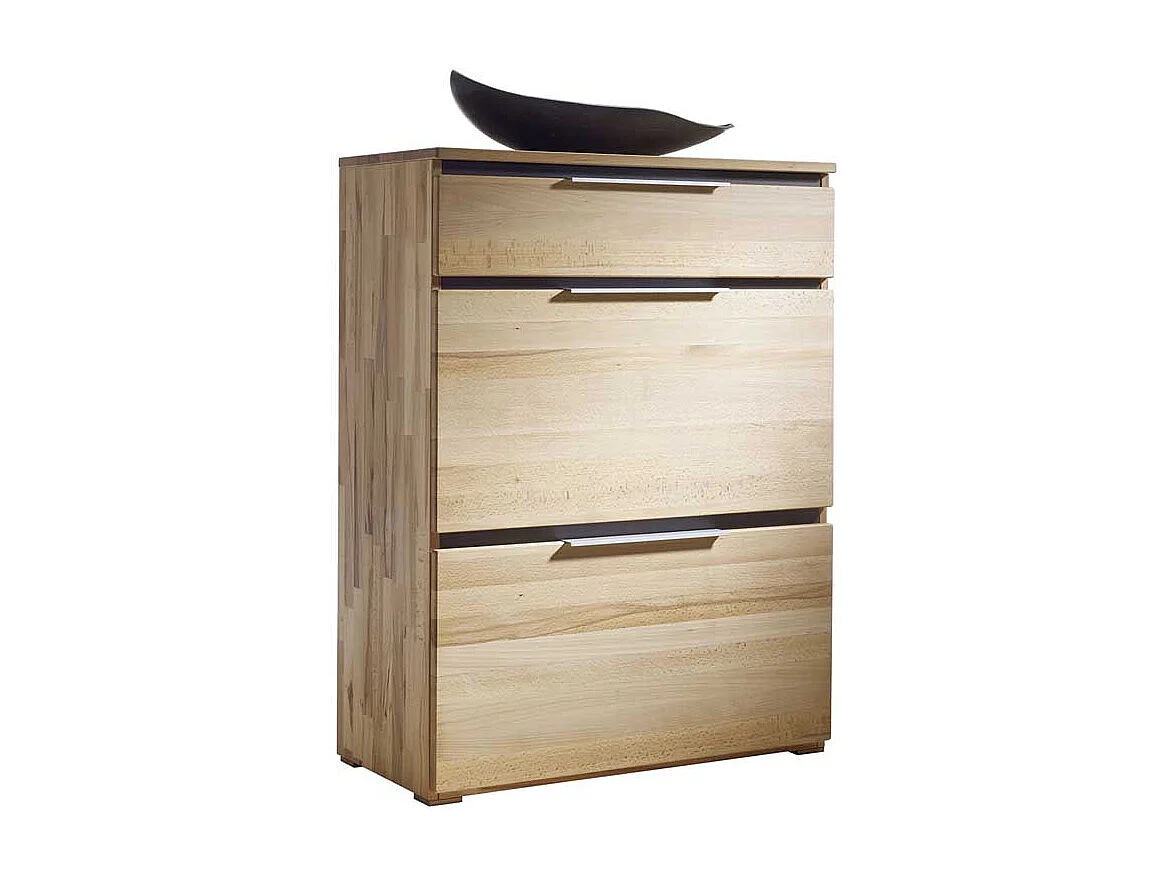 Massivholz Schuhschrank aus Kernbuche geölt Klappen
