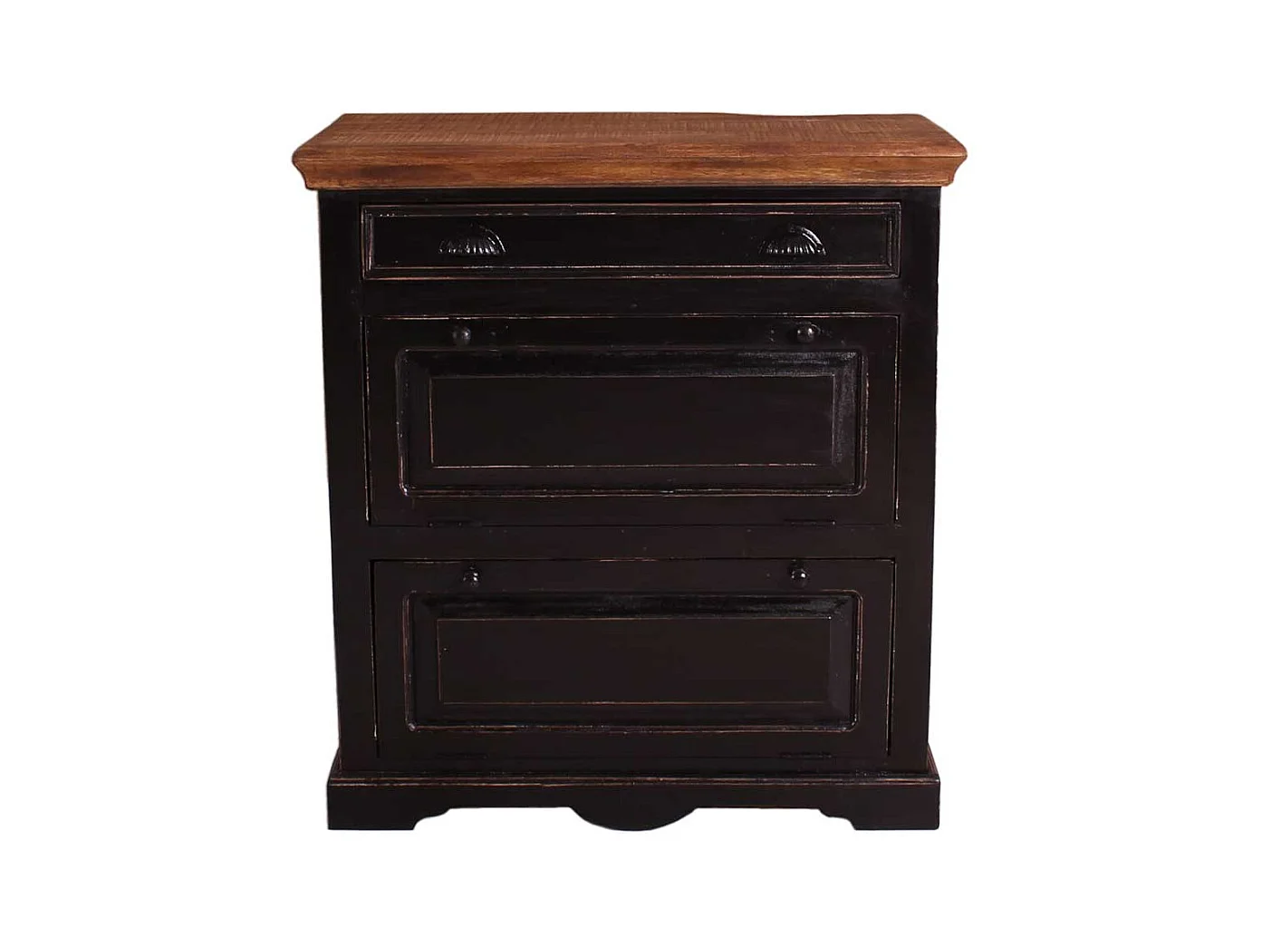 Kolonialstil Schuhkipper in Schwarz und Honigfarben 85 cm breit