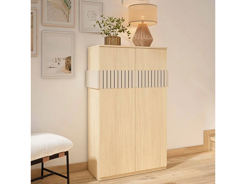 Dielenschrank Garderobenschuhschrank 126 cm hoch 2 türig