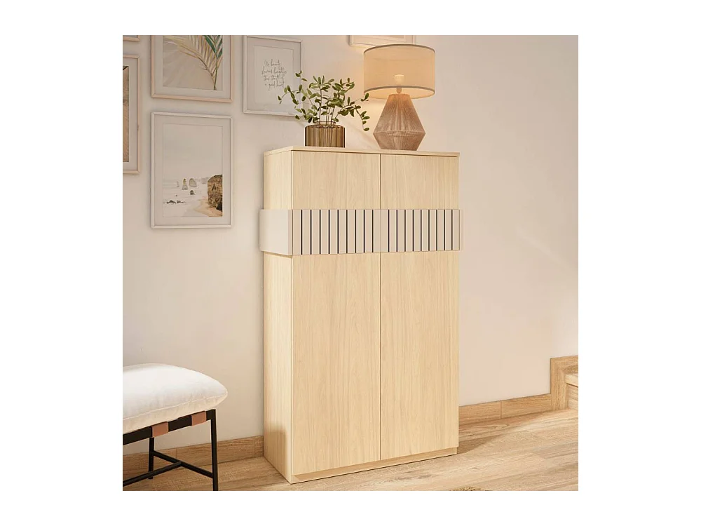 Dielenschrank Garderobenschuhschrank 126 cm hoch 2 türig