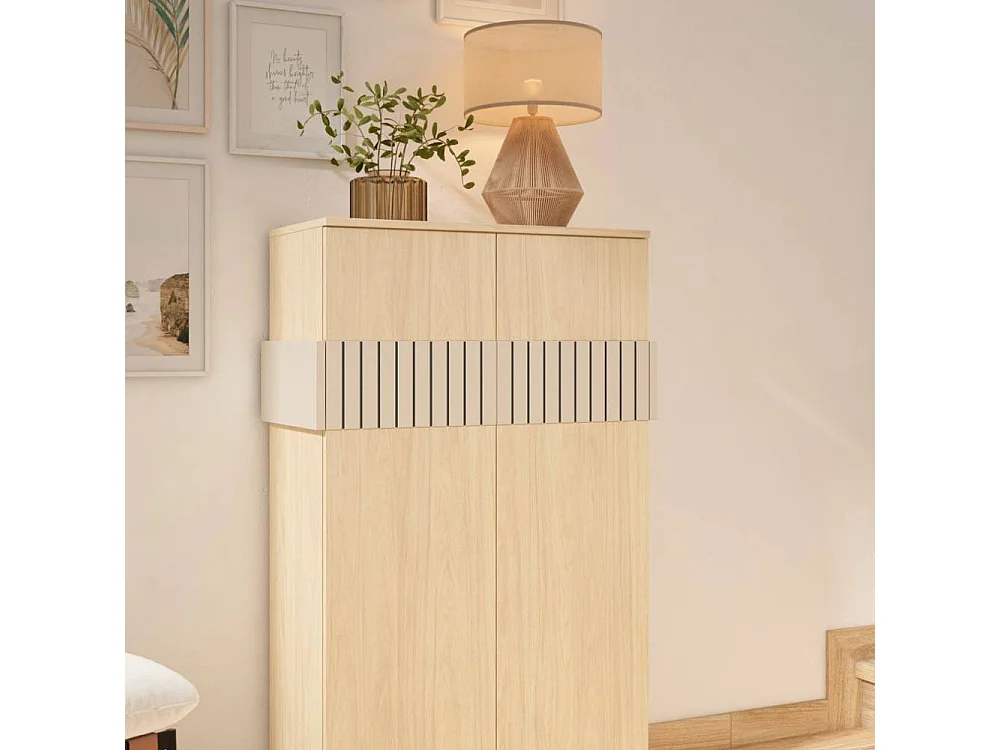 Dielenschrank Garderobenschuhschrank 126 cm hoch 2 türig