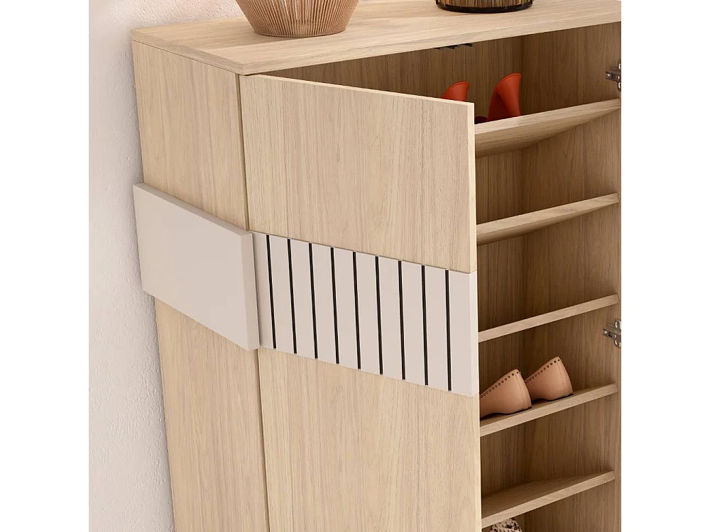 Dielenschrank Garderobenschuhschrank 126 cm hoch 2 türig