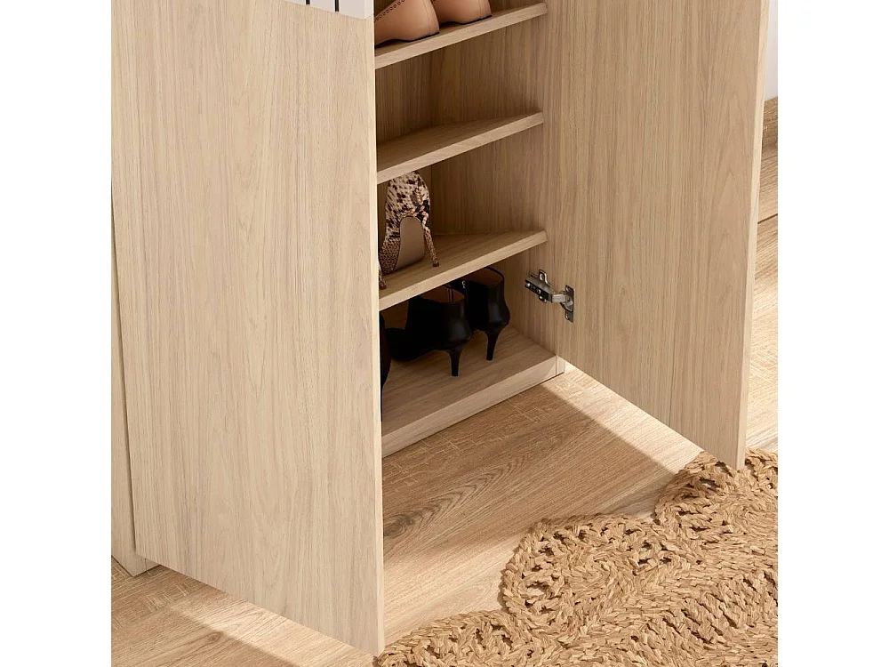 Dielenschrank Garderobenschuhschrank 126 cm hoch 2 türig