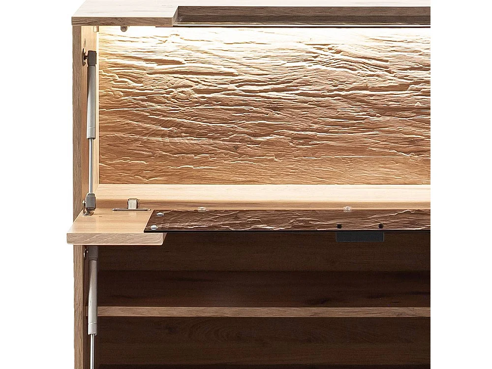 Schuhschrank Schuhklappenschrank mit LED Beleuchtung in Wildeichefarben