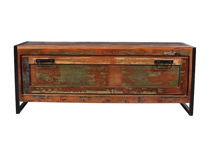 Schuhkipper aus Recyclingholz und Metall 130 cm breit