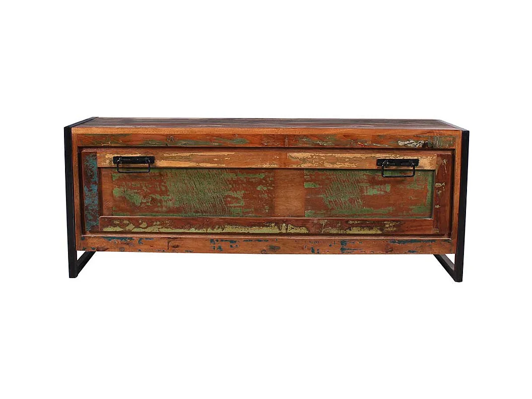 Schuhkipper aus Recyclingholz und Metall 130 cm breit