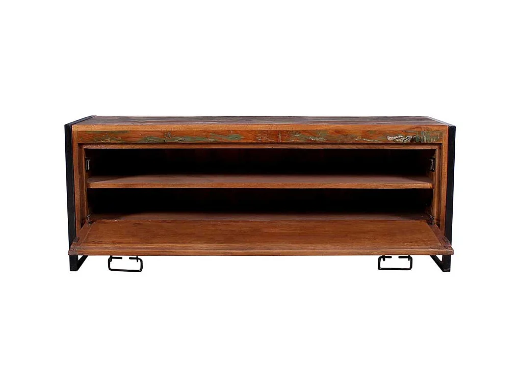 Schuhkipper aus Recyclingholz und Metall 130 cm breit