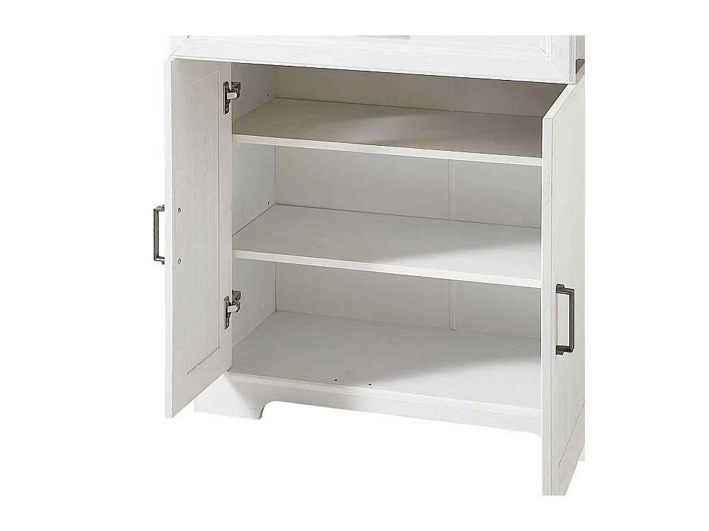 Landhausschrank für Schuhe Weiß und Eichefarben