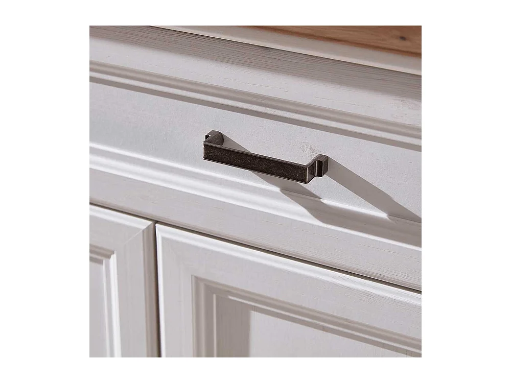 Landhausschrank für Schuhe Weiß und Eichefarben