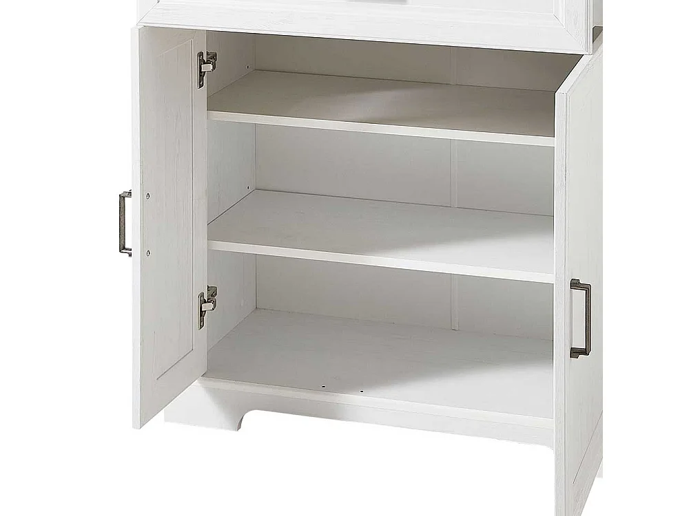 Landhausschrank für Schuhe Weiß und Eichefarben