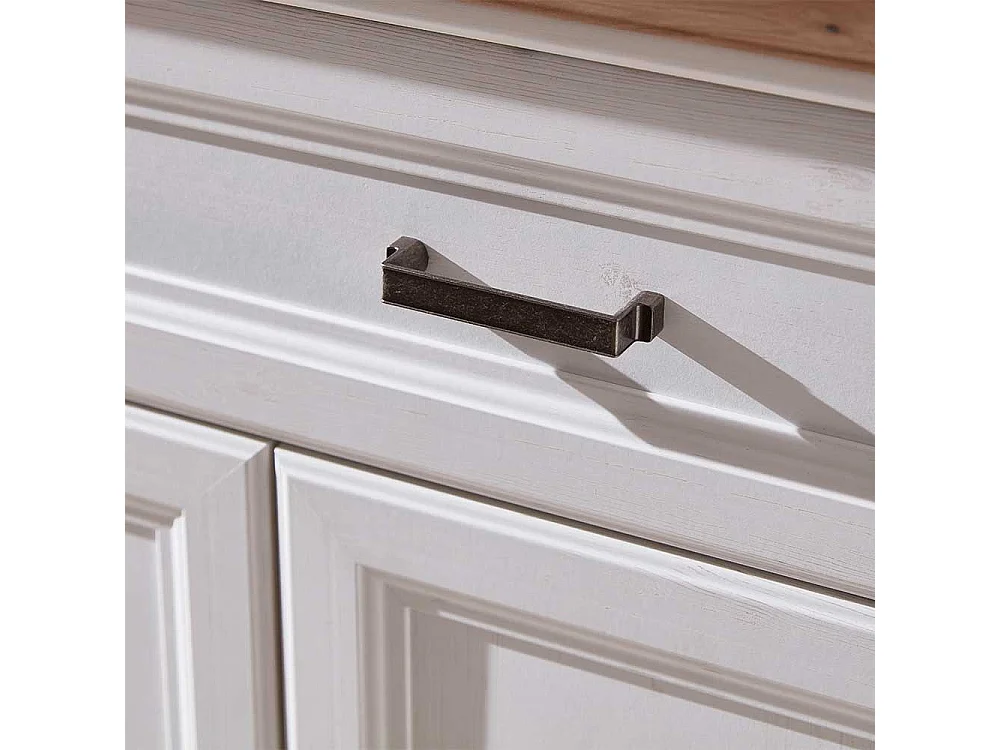 Landhausschrank für Schuhe Weiß und Eichefarben