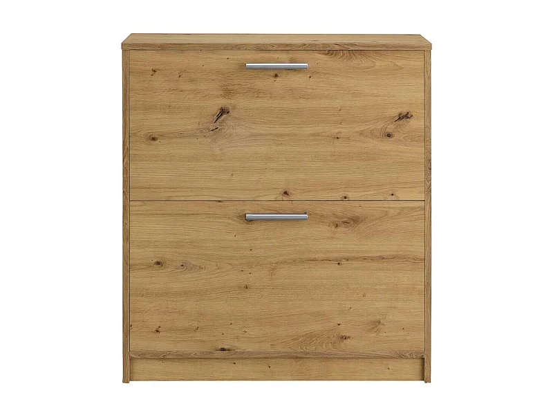 Holzoptik Schuhschrank in Wildeichefarben zwei Schuhwalzen