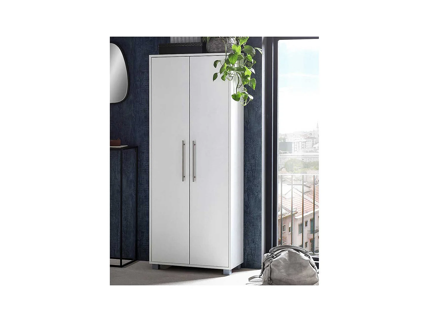 Garderobenschuhschrank in Weiß Stangen Schuhablage