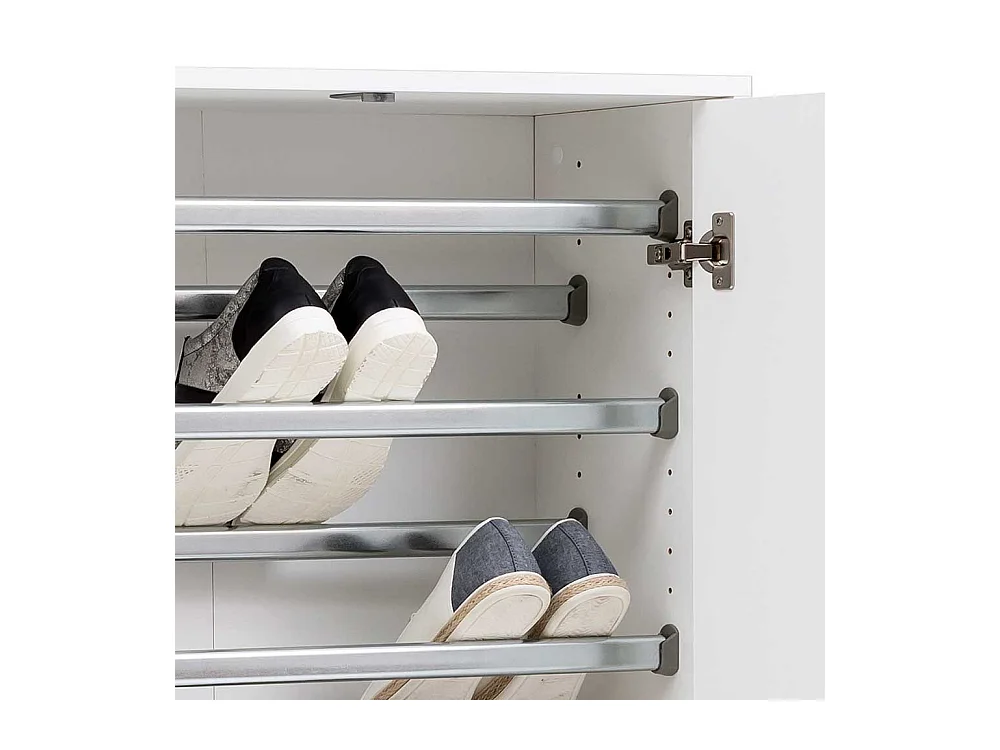 Garderobenschuhschrank in Weiß Stangen Schuhablage