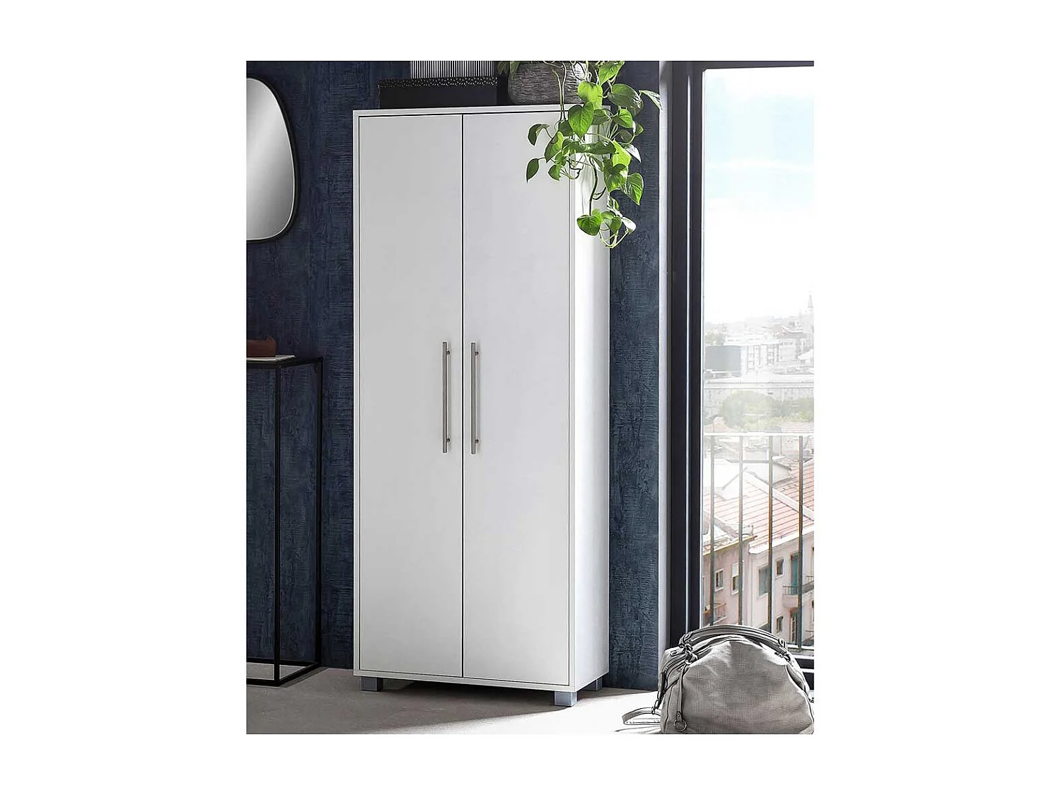 Garderobenschuhschrank in Weiß Stangen Schuhablage