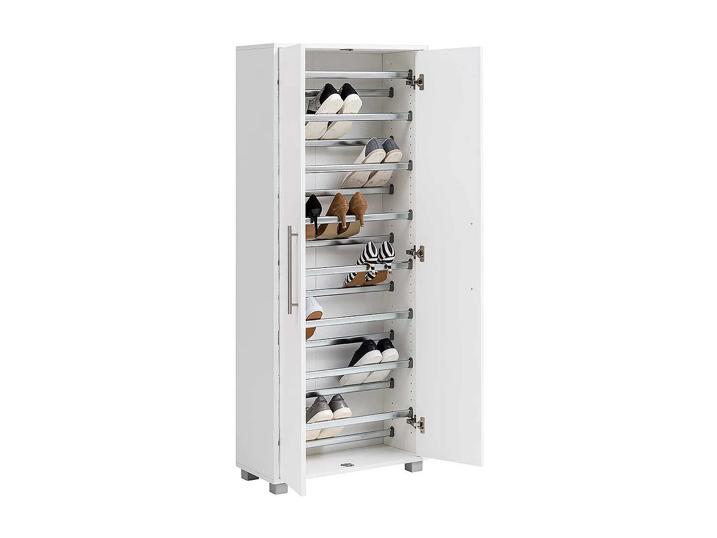 Garderobenschuhschrank in Weiß Stangen Schuhablage