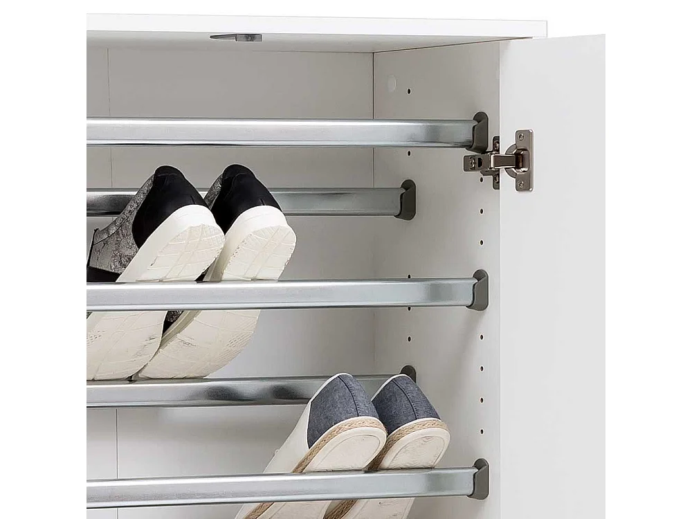 Garderobenschuhschrank in Weiß Stangen Schuhablage